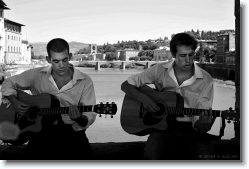 guitar_boys_florence_01 * Playing Guitar at the bridge on River Arno in Florence, Italy.